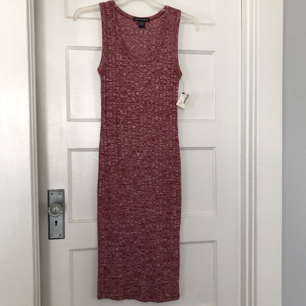 Red sleeveless midi dress